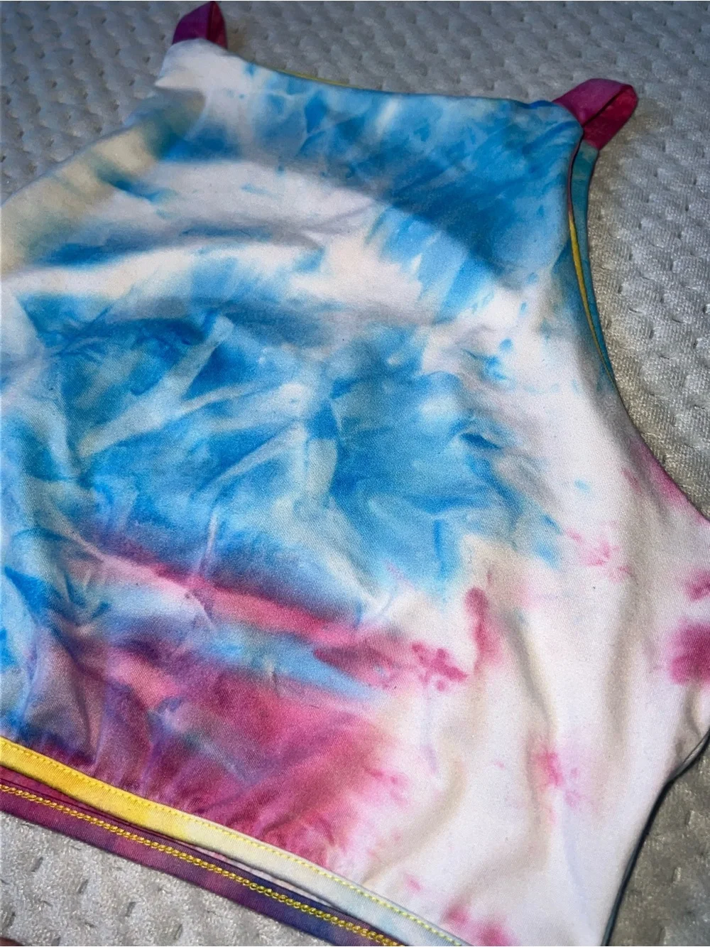 Tie Dye 2-Piece Crop Top & High-Waisted Biker Shorts Set | Medium